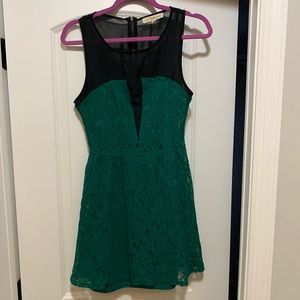 Green lace holiday dress